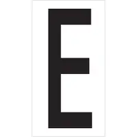 Vinyl Warehouse Letter Labels, "E", 3 1/2", Black/White, 50/Case