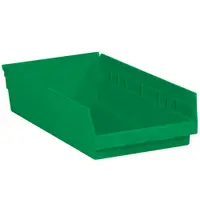 Plastic Shelf Bin Boxes, 17 7/8" x 11 1/8" x 4", Green, 8/Case