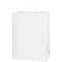 Paper Shopping Bags, 10" x 5" x 13", White, 250/Case