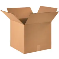 Corrugated Boxes, 16" x 16" x 14", Kraft, 25/Bundle; 125/Skid