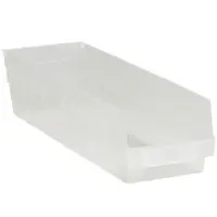 Plastic Shelf Bins, 17 7/8" x 4 1/8" x 4", Clear, 20/Case