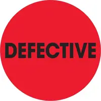 Tape Logic® Labels, "Defective", 2" Circle, Fluorescent Red, 500/Roll