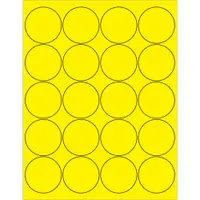 Tape Logic® Circle Laser Labels, 2", Fluorescent Yellow, 2000/Case