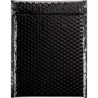 Glamour Bubble Mailers, 9" x 11 1/2", Black, 100/Case
