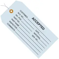 Inspection Tags, Pre-Wired, "Accepted", 4 3/4" x 2 3/8", Blue, 1000/Case