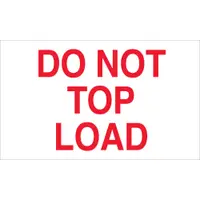 Tape Logic® Labels, "Do Not Top Load", 3" x 5", Red/White, 500/Roll