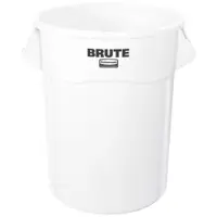Rubbermaid® Brute® Trash Can, 55 Gallon, 33" x 26", White, 1/Each