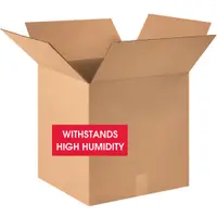 Weather Resistant Corrugated Boxes, V3C, 18" x 18" x 18", Kraft, 10/Bundle; 100/Skid