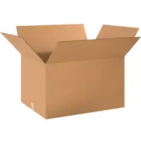 Corrugated Boxes, 24" x 18" x 14", Kraft, 15/Bundle; 120/Skid