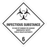 Tape Logic® Labels, "Infectious Substance - 6", 4" x 4", Black/White, 500/Roll