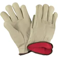 Cowhide Leather Drivers Gloves, Lined, Large, Natural, 3 Pairs/Case