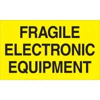Tape Logic® Labels, "Fragile Electronic Equipment", 3" x 5", Fluorescent Yellow, 500/Roll