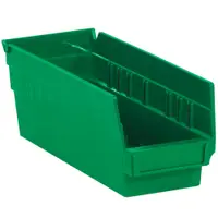 Plastic Shelf Bin Boxes, 11 5/8" x 4 1/8" x 4", Green, 36/Case