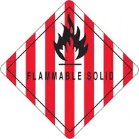 Tape Logic® Labels, "Flammable Solid", 4" x 4, Red/White/Black, 500/Roll