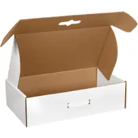 Corrugated Carrying Cases, 18 1/4" x 11 3/8" x 4 1/2", White, 10/Bundle; 500/Skid