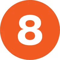 Tape Logic® Number Labels, "8", 3" Circle, Orange, 500/Roll