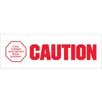 Tape Logic® Pre-Printed Carton Sealing Tape, "Caution - If Seal Is Broken...", 2.2 Mil, 2" x 110 yds., Red/White, 18/Case