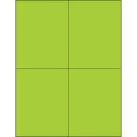 Tape Logic® Rectangle Laser Labels, 4 1/4" x 5 1/2", Fluorescent Green, 400/Case