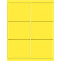 4 x 3 1/3" Yellow Rectangle Laser Labels 100 SHEETS