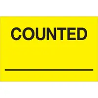 Tape Logic® Labels, "Counted ___", 2" x 3", Fluorescent Yellow, 500/Roll