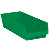 Plastic Shelf Bin Boxes, 17 7/8" x 6 5/8" x 4", Green, 20/Case