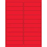 Tape Logic® Rectangle Laser Labels, 4" x 1", Fluorescent Red, 2000/Case