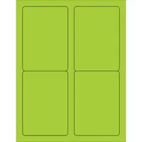 Tape Logic® Rectangle Laser Labels, 3 1/2" x 5", Fluorescent Green, 400/Case