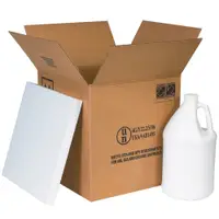 Plastic Jug Shipper Kit, 4 - 1 Gallon, 12 1/4" x 12 1/4" x 12 3/4", Kraft, 1/Each