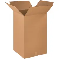 Tall Corrugated Boxes, 18" x 18" x 30", Kraft, 10/Bundle; 120/Skid