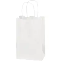 Paper Shopping Bags, 5 1/2" x 3 1/4" x 8 3/8", White, 250/Case