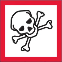 Tape Logic® Pictogram Labels, "Skull and Crossbones, 2" x 2", Red/White/Black, 500/Roll