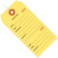 Repair Tags, Consecutively Numbered, Pre-Wired, 4 3/4" x 2 3/8", Yellow, 1000 /Case
