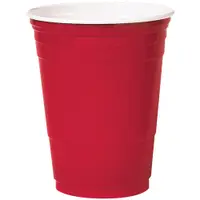 Solo® Party Cups, 16 oz., 4 3/4" x 3 7/8", Red, 1000/Case