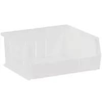 Plastic Stack & Hang Bin Boxes, 10 7/8" x 11" x 5", Clear, 6/Case