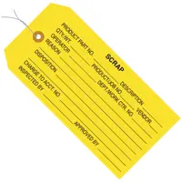 Inspection Tags, Pre-Wired, "Scrap", 4 3/4" x 2 3/8", Yellow, 1000/Case