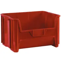 Giant Stackable Bins, 19 7/8" x 15 1/4" x 12 7/16", Red, 3/Case