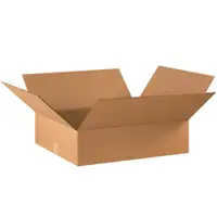 Flat Corrugated Boxes, 22" x 18" x 6", Kraft, 20/Bundle; 120/Skid