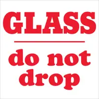 Tape Logic® Labels, "Glass - Do Not Drop", 3" x 4", Red/White, 500/Roll