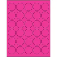 Tape Logic® Fluorescent Circle Laser Labels, 1 1/2", Fluorescent Pink, 3000/Case