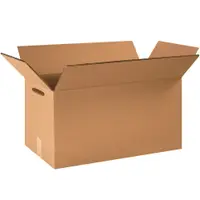 Double Wall Boxes with Hand Holes, 20" x 18" x 12", Kraft, 10/Bundle; 90/Skid