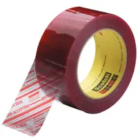 3M™ 3779 Pre-Printed Carton Sealing Tape, 1.9 Mil, 2" x 110 yds., Clear/Red, 36/Case