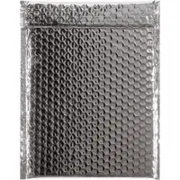 Glamour Bubble Mailers, 9" x 11 1/2", Silver, 100/Case