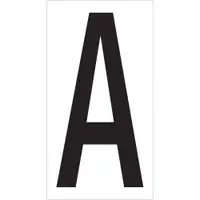 Vinyl Warehouse Letter Labels, "A", 3 1/2", Black/White, 50/Case