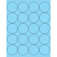Tape Logic® Circle Laser Labels, 2", Pastel Blue, 2000/Case