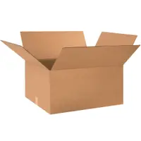 Corrugated Boxes, 24" x 20" x 12", Kraft, 10/Bundle; 120/Skid