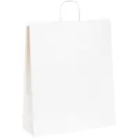 Paper Shopping Bags, 16" x 6" x 19 1/4", White, 200/Case