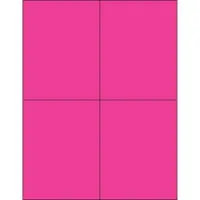 Tape Logic® Rectangle Laser Labels, 4 1/4" x 5 1/2", Fluorescent Pink, 400/Case