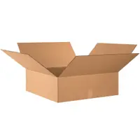 Flat Corrugated Boxes, 24" x 24" x 8", Kraft, 10/Bundle; 120/Skid