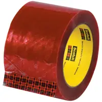3M™ 3779 Pre-Printed Carton Sealing Tape, 1.9 Mil, 3" x 110 yds., Clear/Red, 6/Case