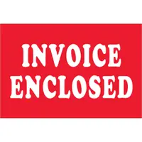 Tape Logic® Labels, "Invoice Enclosed", 2" x 3", Red/White, 500/Roll